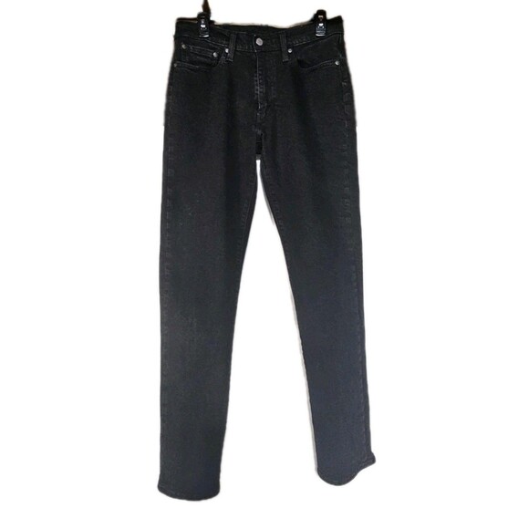 Levis Jeans Mens 34x32 Lot 514 Big E Leather Tab Premium Black Denim - Picture 2 of 11